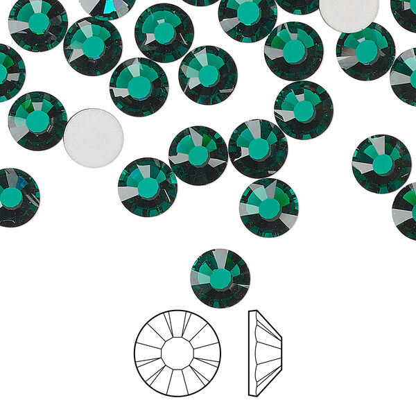 Flat back 288pk emerald foil back, Preciosa MAXIMA Czech crystal rhinestone 6.3-6.5mm chaton rose round SS30 image number 0