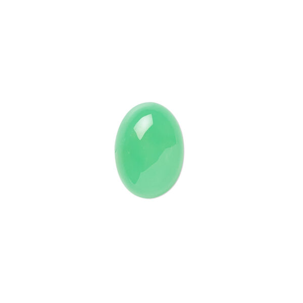 Cabochon, chrysoprase (natural), 14x10mm calibrated oval, B grade, Mohs hardness 6-1/2 to 7. Sold individually. image number 0