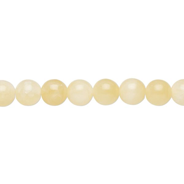 Yellow calcite 1pkg1, round bead 15.5-16 inch 6mm image number 0