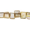 Mother-of-pearl shell 1pkg1, triangle tube bead 15 inch pale yellow and tan 7x6mm-10x9mm image number 0