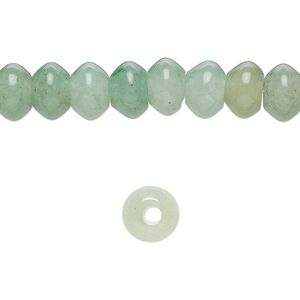 Green aventurine 1pkg10, saucer bead natural 8x5mm