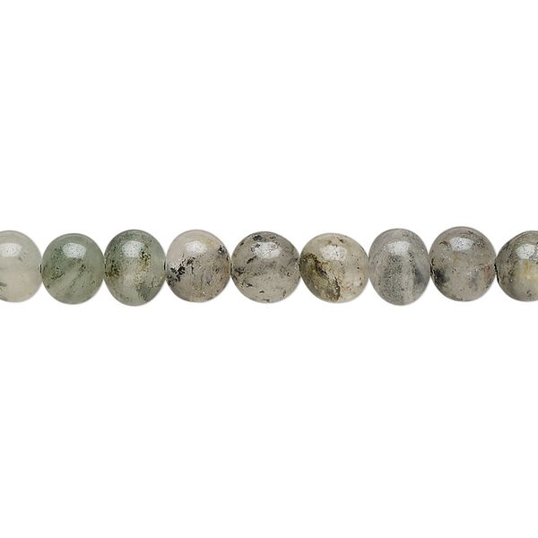 Black spotted quartz 1pkg1, hand-cut round bead natural 14 inch 4-6mm image number 0