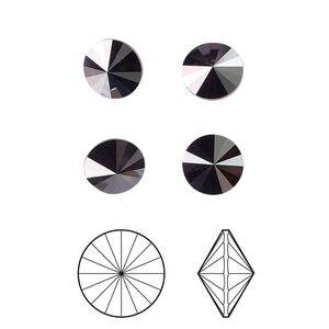 Chaton 8pk blue zircon red magma foil back, Crystal Passions® 8.16-8.41mm rivoli SS39 1122