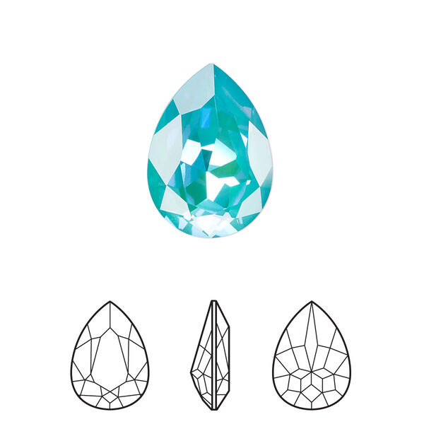 Fancy stone 6pk crystal laguna DeLite, Crystal Passions® 18x13mm pear 4320 image number 0