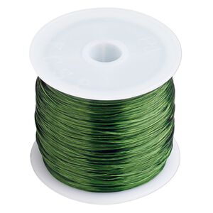 Cord, stretch, elastic floss, green, 0.5mm diameter, 3-pound test. Sold per 150- foot spool.