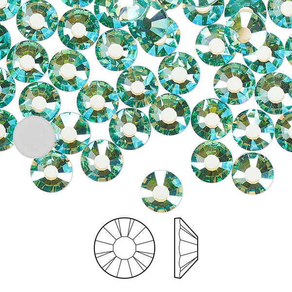 Flat back 288pk Caribbean Sea AB foil back, Preciosa MAXIMA Czech crystal rhinestone 6.3-6.5mm chaton rose round SS30 image number 0
