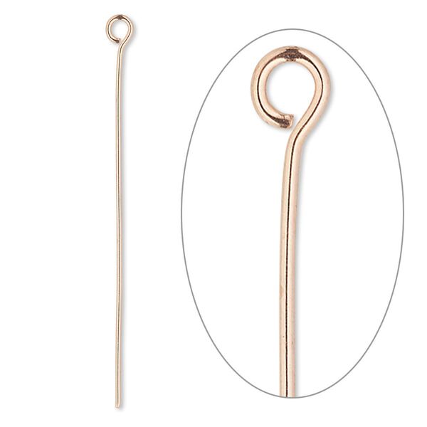 Eye pin, copper, 2 inches, 20 gauge. Sold per pkg of 50. image number 0
