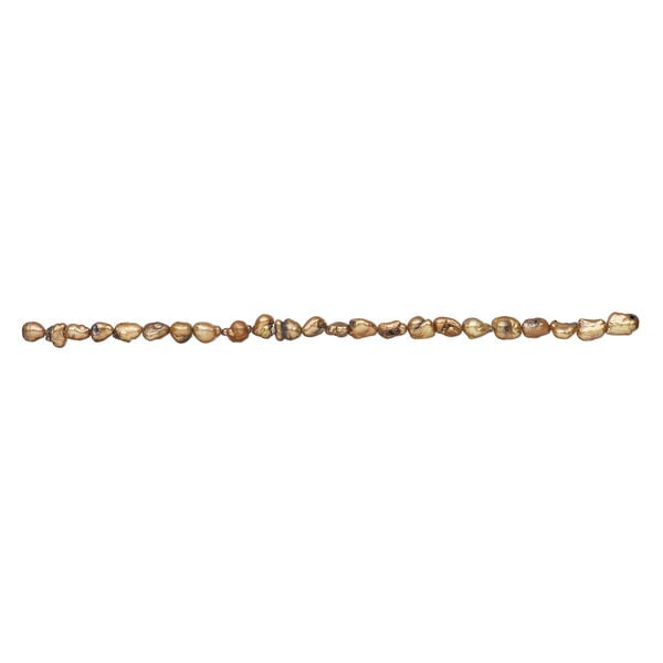 Freshwater pearl 1pkg1, freeform, 15 inch light antique gold 8x7mm-14x9mm cultured image number 1
