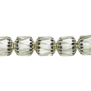 Bead, Czech glass, mint and metallic mint, 10mm round cathedral. Sold per 15-1/2" to 16" strand.