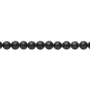 Black obsidian 1pkg1, round bead natural 15.5-16 inch 4mm