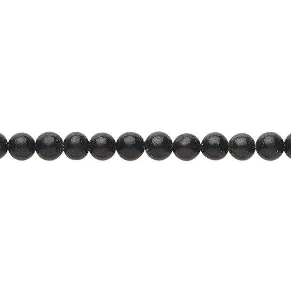 Black obsidian 1pkg1, round bead natural 15.5-16 inch 4mm image number 0