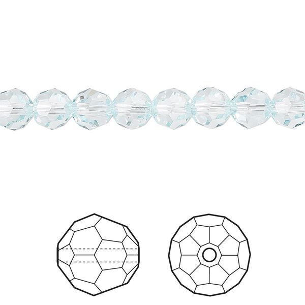 Bead 12pk light Azore, Crystal Passions® 6mm round 5000 image number 0