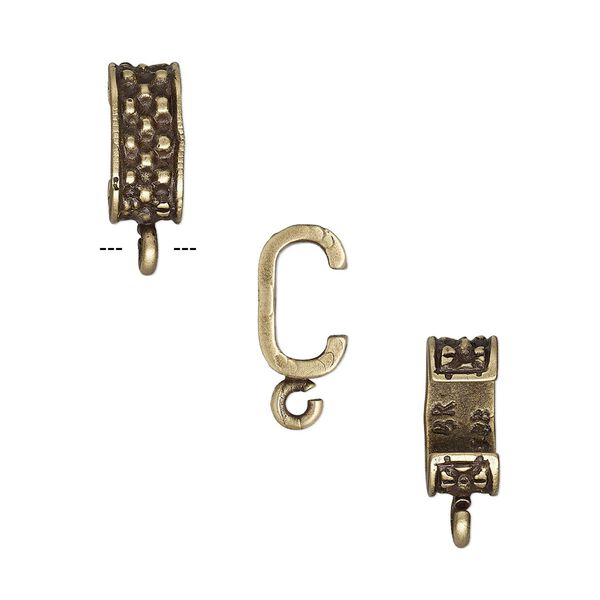 Component, JBB Findings, antiqued brass, 9x4mm beaded rondelle with open loop, 7x3mm inside diameter. Sold per pkg of 2. image number 0