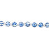 Bead, glass 1pkg8, opaque white and dark blue, 10mm hand-painted round. image number 1