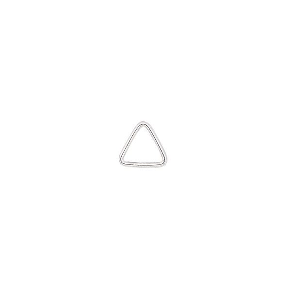 Jump ring, sterling silver, 7.5mm soldered triangle, 5.2mm inside diameter, 20 gauge. Sold per pkg of 10. image number 0