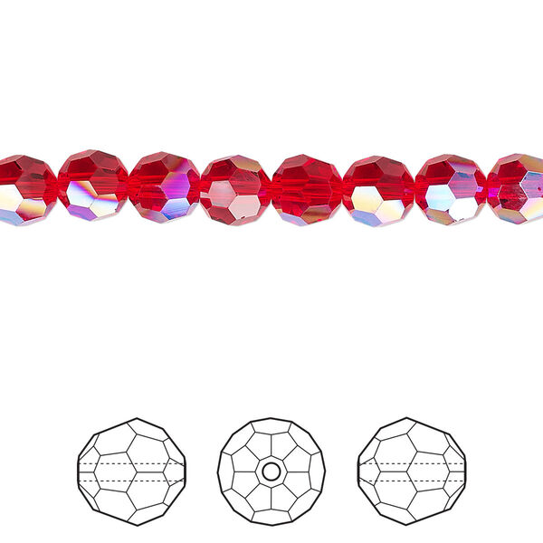 Bead 12pk light Siam shimmer, Crystal Passions® 6mm round 5000 image number 0