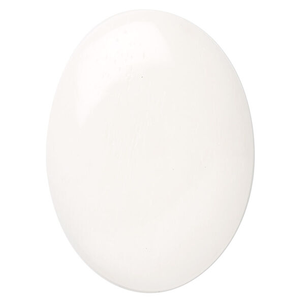 Cabochon, bone (bleached), ivory, 40x30mm hand-cut calibrated oval, Mohs hardness 2-1/2. Sold individually. image number 0