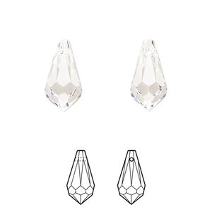 Drop 144pk crystal, Swarovski® 15x7.5mm pendant teardrop 6000