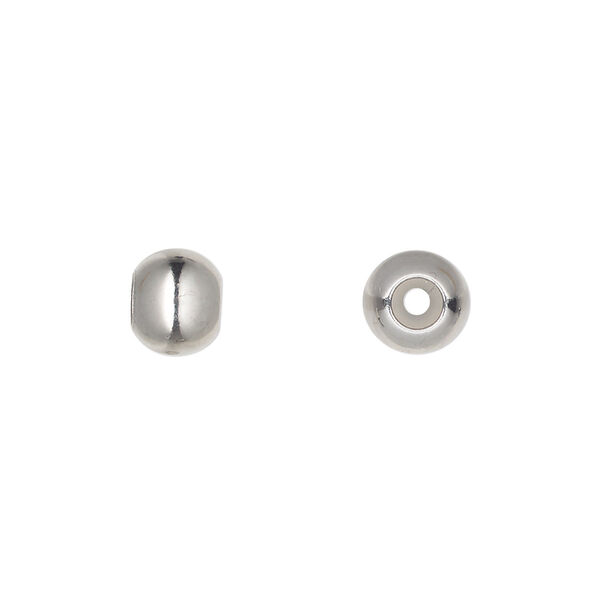 Bead keeper, stainless steel and silicone, clear, 8mm round, fits 2.75mm chain or cord. Sold per pkg of 4. image number 0
