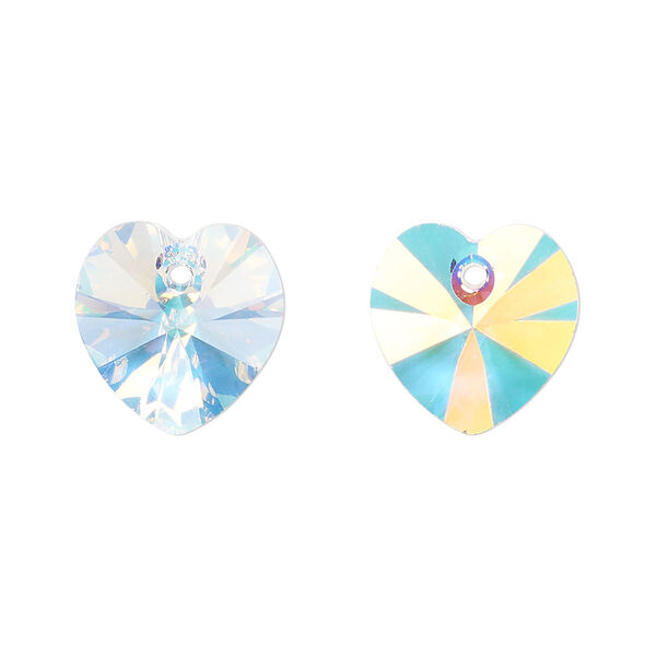 Drop 4pk crystal AB, Preciosa Czech crystal 14mm pendant heart image number 0