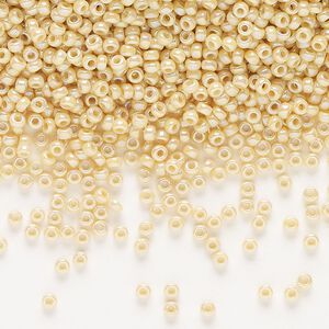 Seed bead, Miyuki, glass, pkg/250g, #11 rocaille, opaque rainbow pear (RR-488).