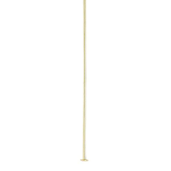 Head pin, gold-plated brass, 2 inches, 21 gauge. Sold per pkg of 100. image number 0