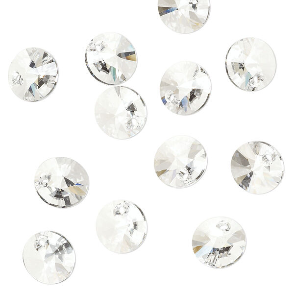 Drop 12pk crystal, Crystal Passions® 8mm pendant mini disk 6428 image number 1