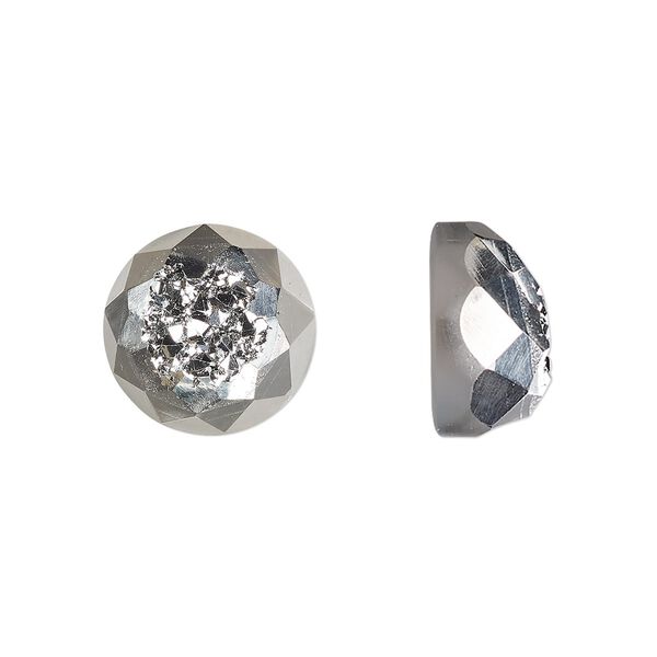 Druzy agate 1pkg1, hand-cut calibrated faceted round cab 12mm image number 0