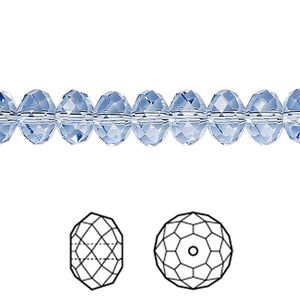 Bead 12pk light sapphire, Crystal Passions® 8x6mm rondelle 5040