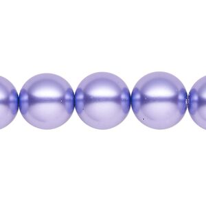Pearl 1pk violet, Celestial Crystal® 12mm round 15.5-16 inch