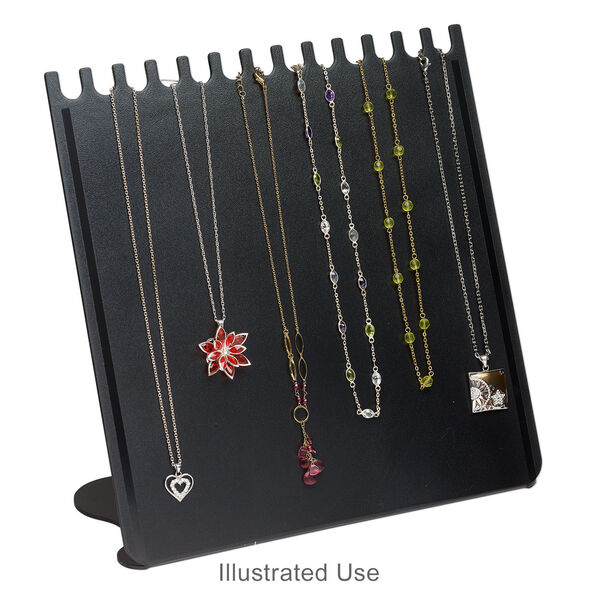 Display, chain and necklace, acrylic, frosted black, 11-1/4 x 10-1/2 x 4-3/4 inches. Sold per pkg of 4. image number 2