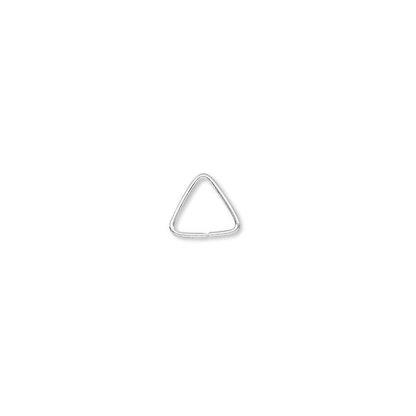 Jump ring, sterling silver-filled, 7.5mm triangle, 6mm inside diameter, 22 gauge. Sold per pkg of 50. image number 0