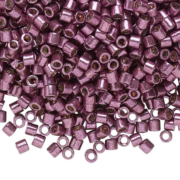 Seed bead, Delica®, glass, pkg/7.5g, #8 round, Duracoat® opaque galvanized eggplant (DBL-1850). image number 0
