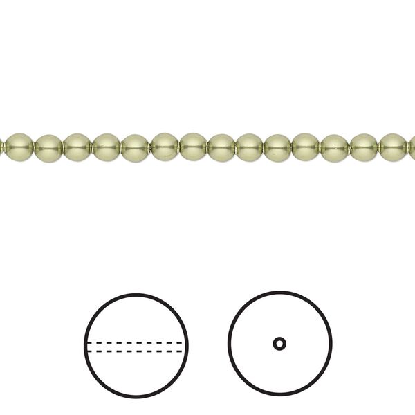 Pearl 100pk light green, Crystal Passions® 3mm round 5810 image number 0