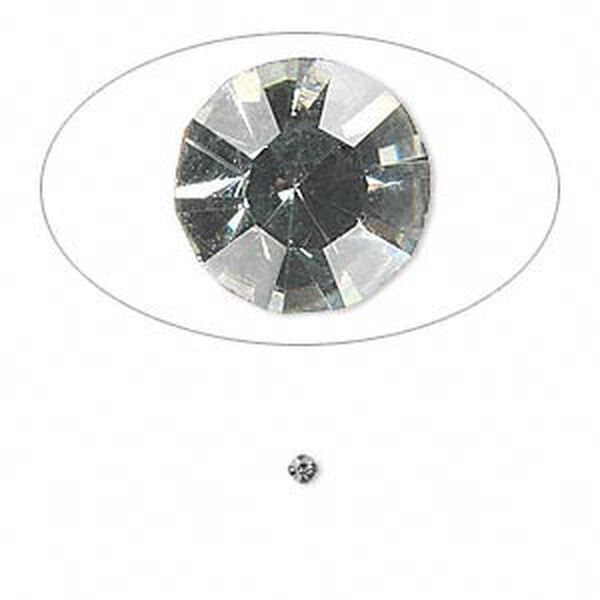 Chaton, glass rhinestone, black diamond, foil back, 2.0-2.1mm faceted round, PP14. Sold per pkg of 72. image number 0