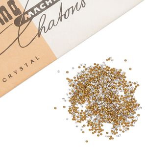 Chaton 1440pk crystal foil back, vintage Preciosa Czech crystal rhinestone round PP5