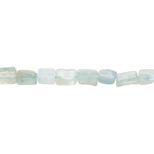 Aquamarine 1pkg1, hand-cut flat rectangle bead 13 inch 5x4mm-8x5mm