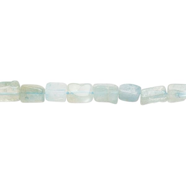 Aquamarine 1pkg1, hand-cut flat rectangle bead 13 inch 5x4mm-8x5mm image number 0