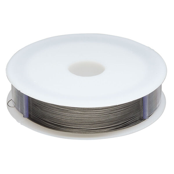 Beading wire, Tigertail™, nylon-coated stainless steel, clear, 7 strand, 0.012-inch diameter. Sold per 300-foot spool. image number 0