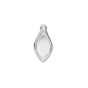 Drop, TierraCast®, white bronze-plated pewter (tin-based alloy), 16.5x9.5mm teardrop with renewal theme and 14x7mm flame flat back glue-in setting. Sold per pkg of 20.