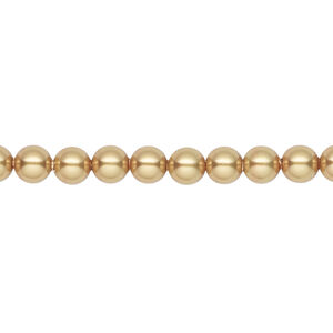 Pearl 1pkg100 royal gold, Crystal Passions&reg; 5mm round 5810