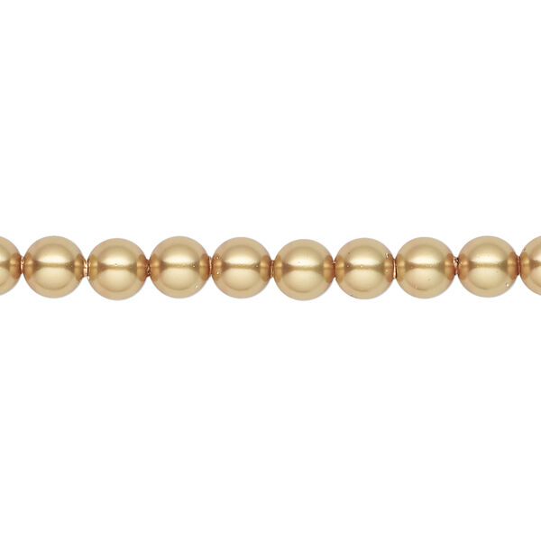 Pearl 1pkg100 royal gold, Crystal Passions&reg; 5mm round 5810 image number 0