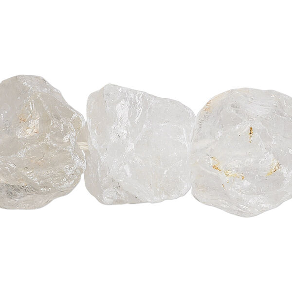 Bead, quartz crystal (natural), medium rough nugget, Mohs hardness 7. Sold per 15-1/2" to 16" strand. image number 0
