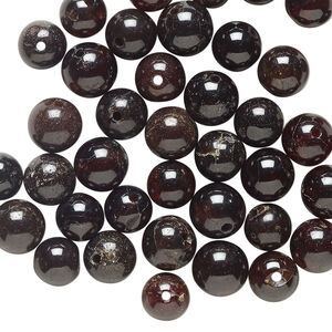 Bead 1pkg1 garnet, 6.5-7.5mm round C grade, 1 ounce dyed