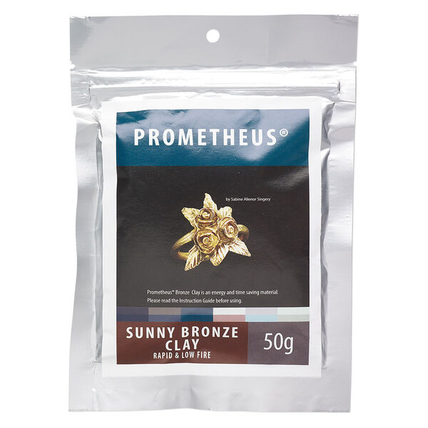 Prometheus® sunny bronze clay, pkg/50g, rapid and low fire formula. image number 0