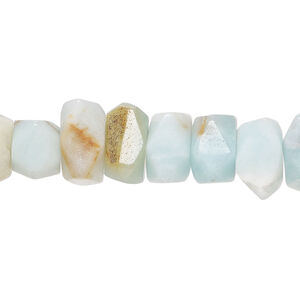 Amazonite 1pkg1, faceted uneven rondelle bead natural, 15 inch 7x5mm-15x8mm