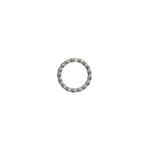 Jump ring, gunmetal-plated brass, 10mm twisted round, 8mm inside diameter, 16 gauge. Sold per pkg of 1,000.