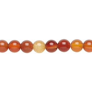 Red agate 1pkg1, round bead 15.5-16 inch 6mm