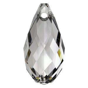 Briolette 1pkg2 crystal urban grey, Crystal Passions&reg; 13x6.5mm pendant drop 6010
