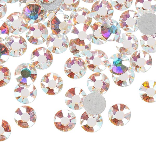 Flat back, Dance With Me™ crystal rhinestone, crystal AB, foil back, 6.32-6.5mm rose, SS30. Sold per pkg of 288 (2 gross). image number 0